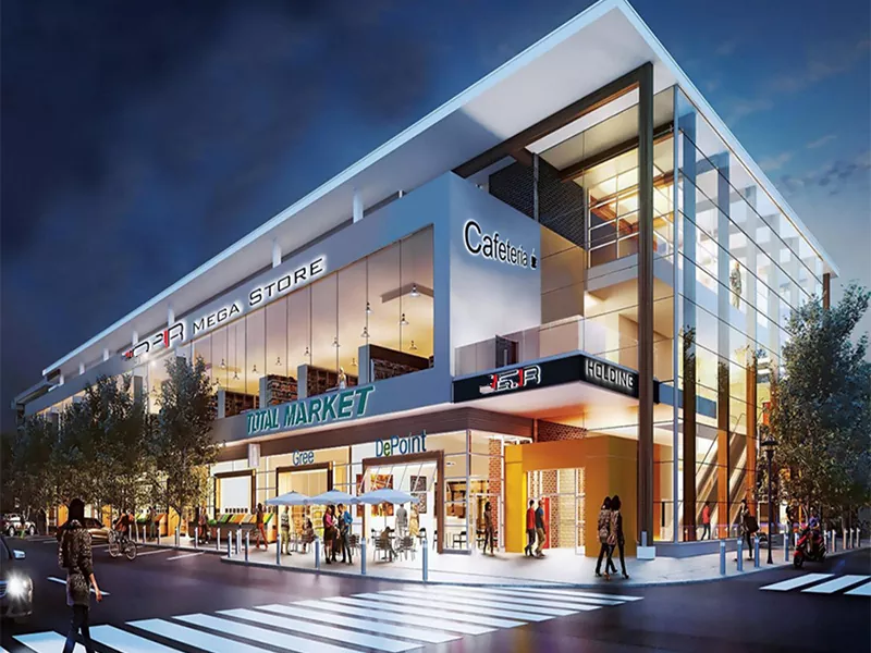 Nakupovalni centri z obsežnimi integriranimi jeklenimi konstrukcijami